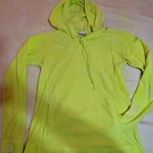 Neon Green Columbia Fuzzy Running Active Jacket Hoodie Womens